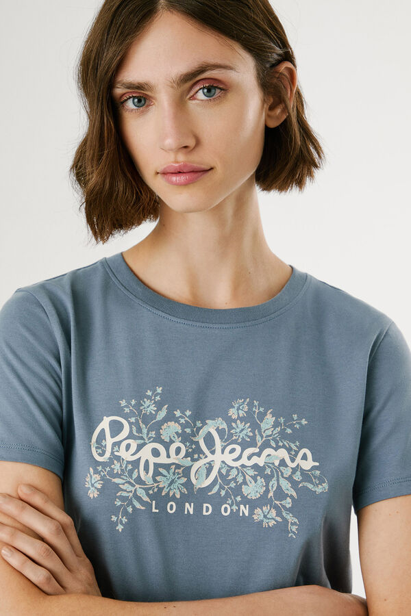 Pepe Jeans Camiseta com estampa floral e logotipo azul