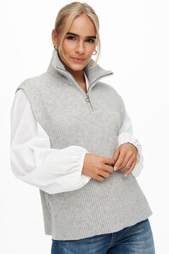 Springfield Jersey-knit sweater vest with a high neck grey