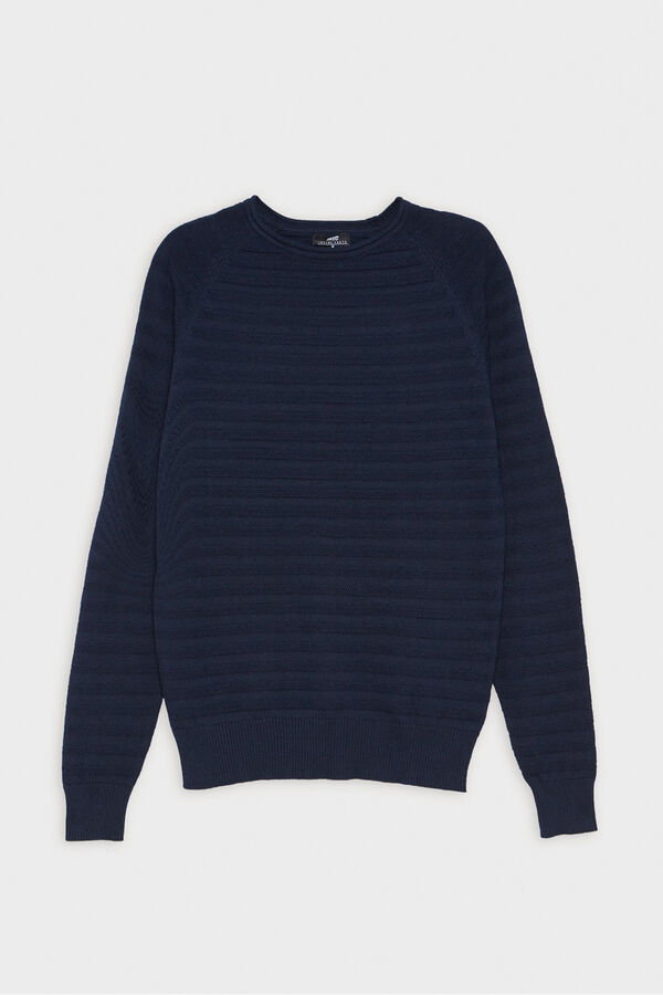 Inside Jersey Rayas Relieve azul