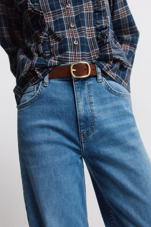 Springfield Oval buckle belt nude