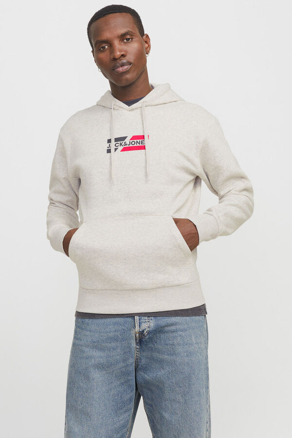 Jack & Jones Sudadera logo frontal blanco