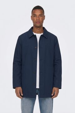 Only & Sons Gabardina com fecho de bot&otilde;es