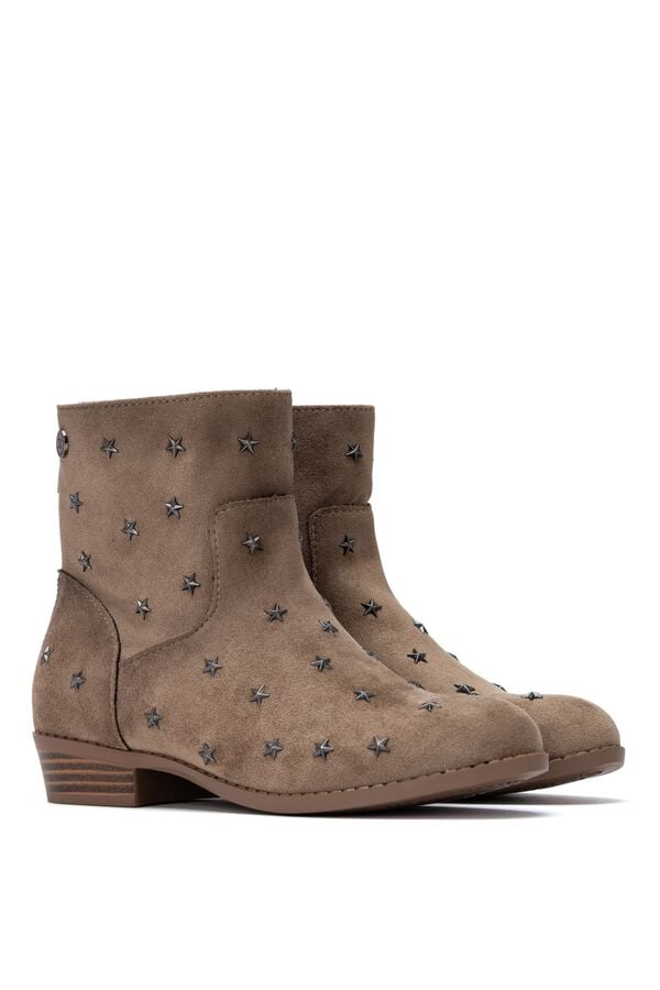 XTI Star cowboy ankle boot nude