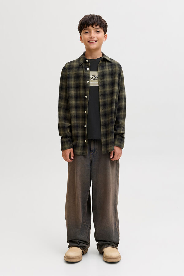 Jack & Jones Junior Camiseta b&aacute;sca logo negro