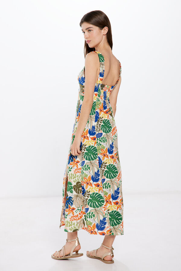 Springfield Midi haljina s tropskim uzorkom plava