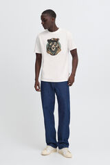 Blend T-shirt Manga Curta Print  branco