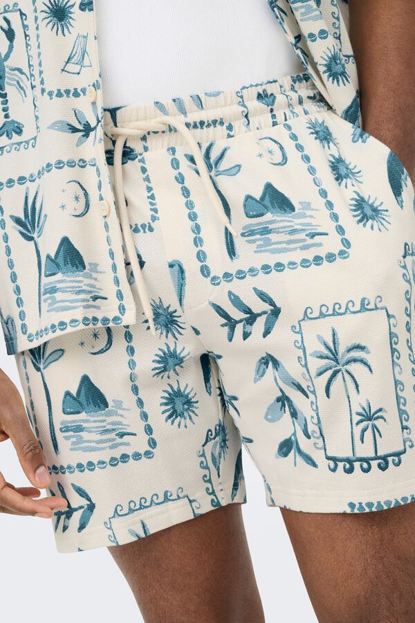 Only & Sons Textured Bermuda shorts white