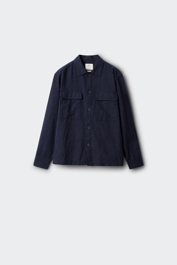 Springfield Linen overshirt blue