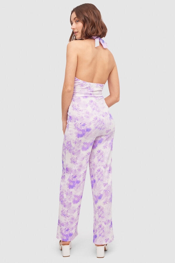 Springfield Printed halterneck jumpsuit purple