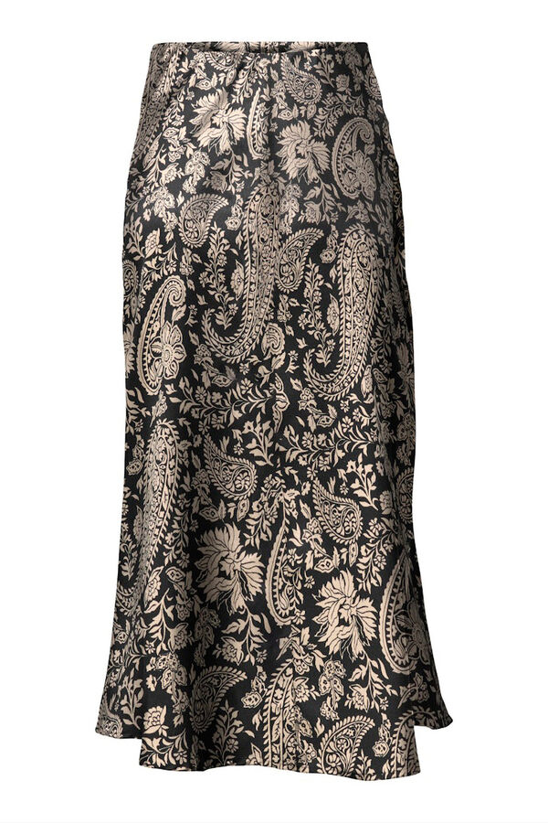 Only Falda midi sat&eacute;n estampado