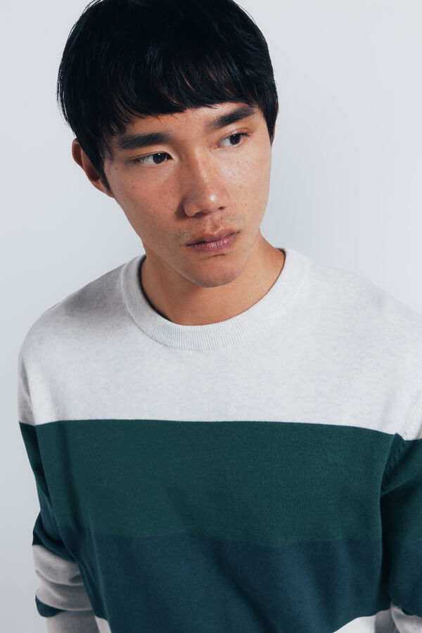 Springfield Color block striped jersey green