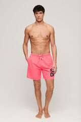 Springfield Fato de banho Sportswear de 43,2 cm com logo em material reciclado rosa