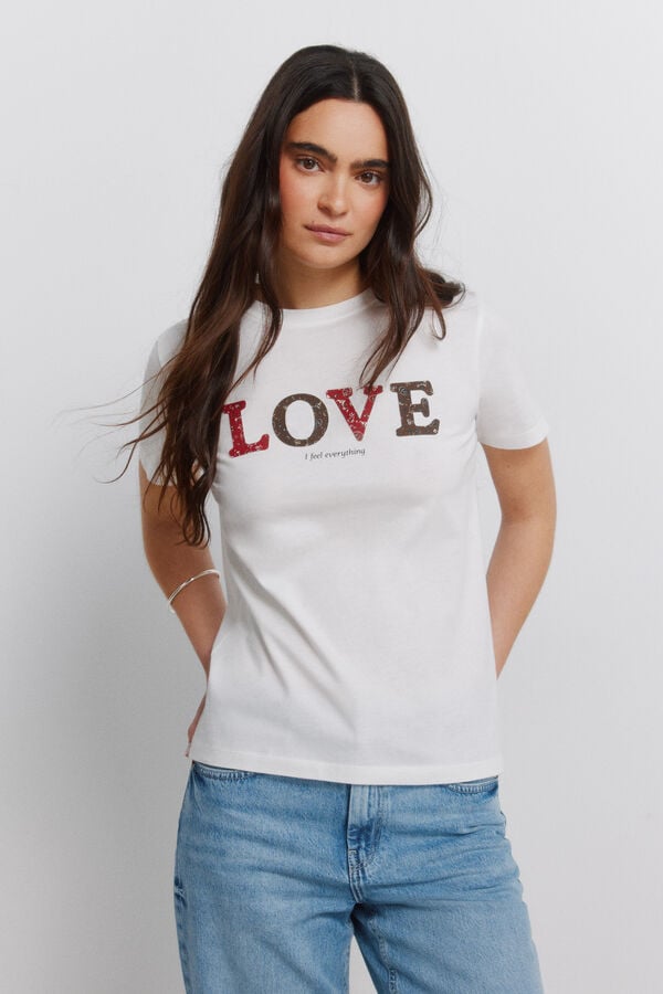 Springfield Cotton graphic T-shirt brown