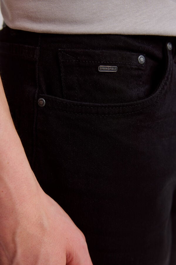 Springfield Black skinny fit washed jeans black