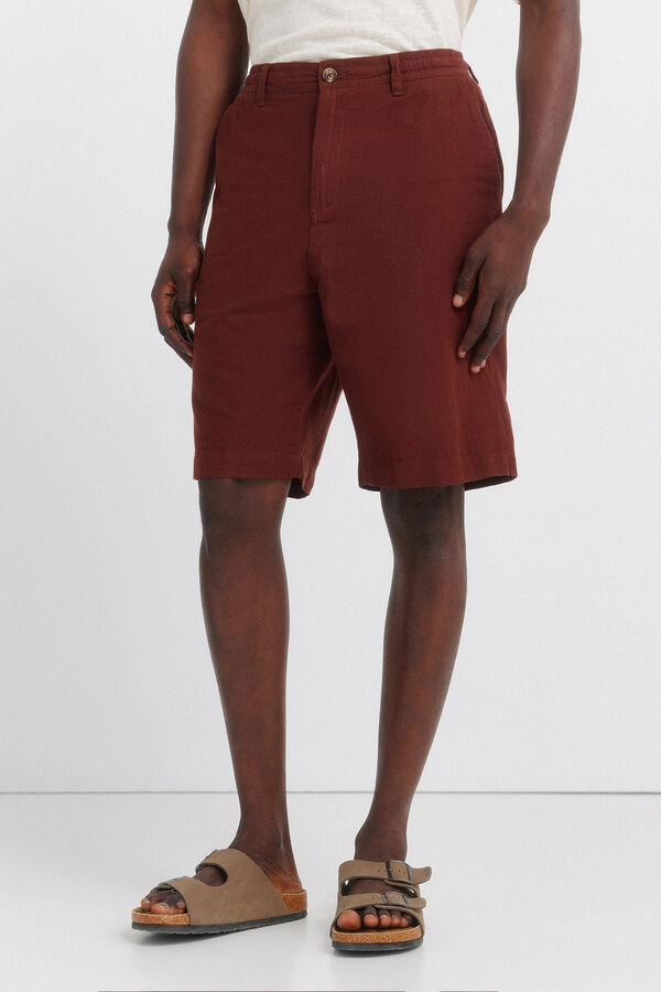 Springfield Linen relaxed fit Bermuda shorts red