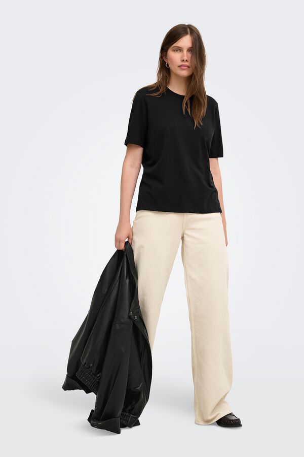 Only T-shirt de manga curta preto