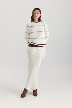 Springfield Striped knit jumper beige