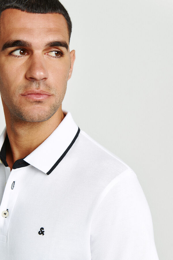 Jack & Jones Plain short sleeve polo shirt white