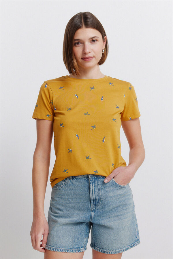 Springfield Printed short sleeve T-shirt nude