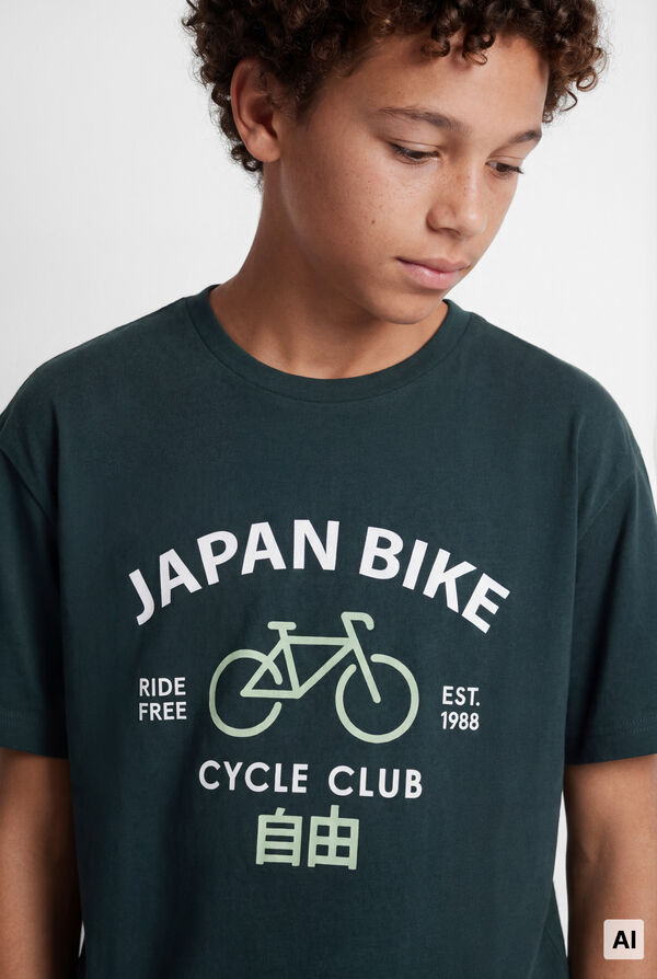 Springfield Kids T-shirt de manga curta "Japan Bike" para menino verde