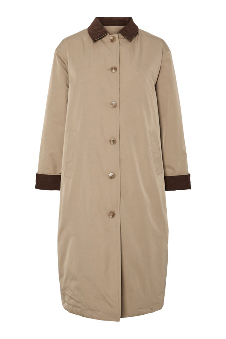 Abrigo gabardina detalle cuello puños