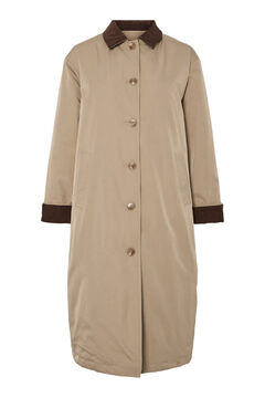 Pieces Abrigo gabardina detalle cuello pu&ntilde;os