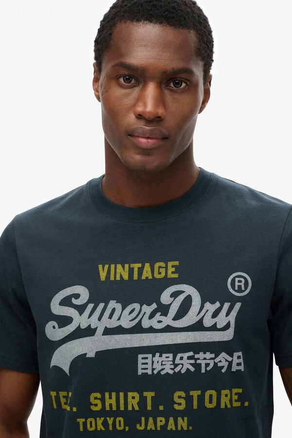 Superdry Basic large logo short-sleeved T-shirt blue