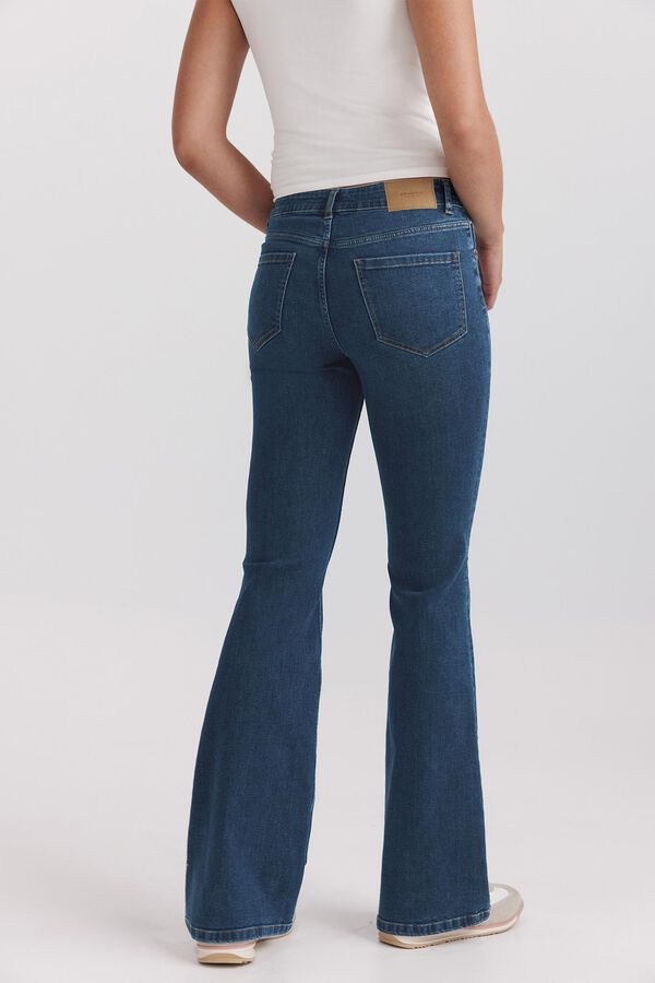 Springfield Jeans bootcut flare de cintura baixa azul