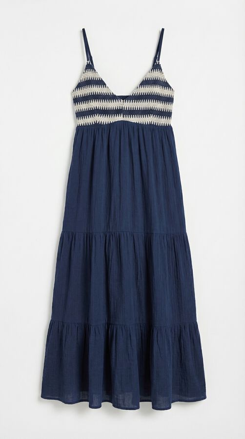Springfield Crochet strap dress blue