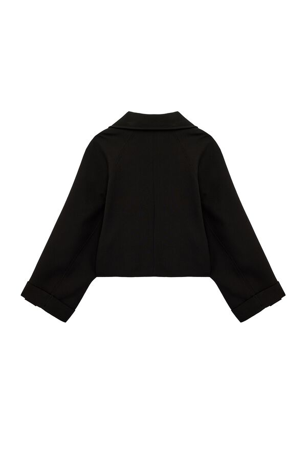 Koton Blus&atilde;o de gabardina cruzado preto