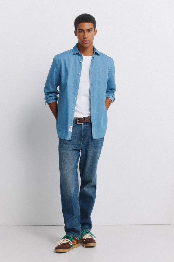 Springfield Overdyed regular fit jeans blue