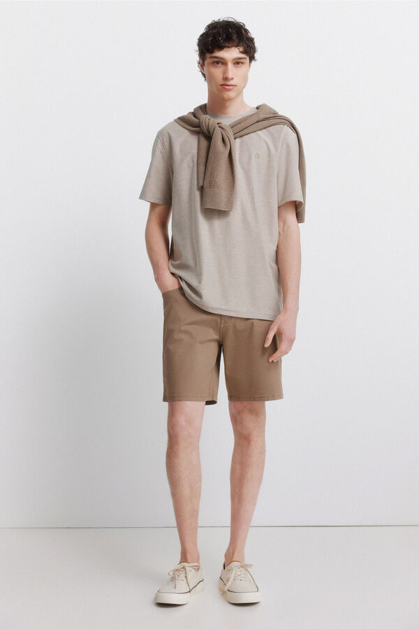 Springfield Lightweight 5-pocket washed regular fit Bermuda shorts nude