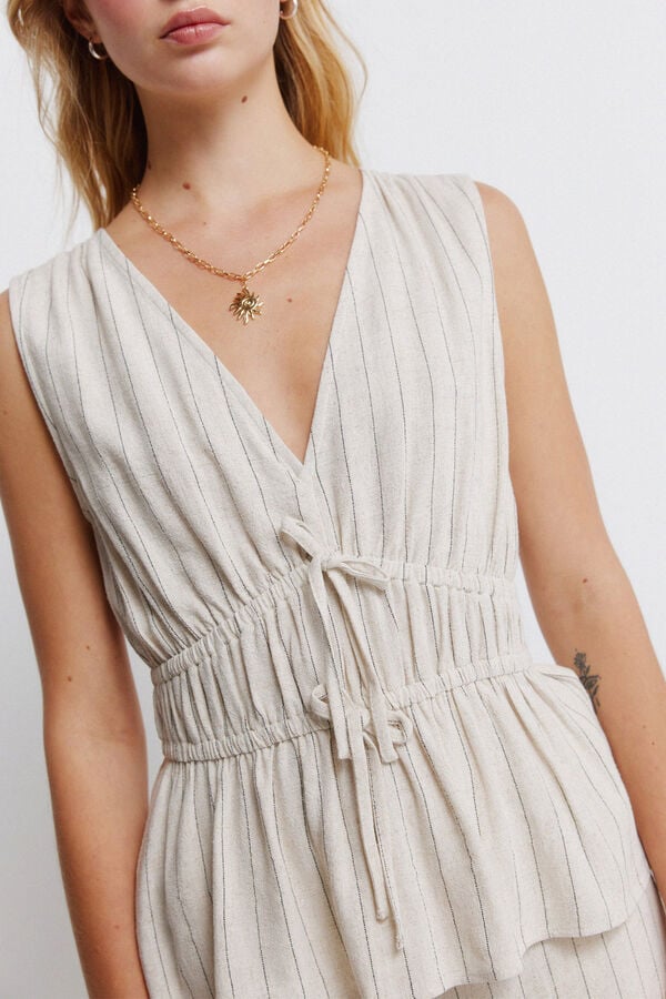 Springfield Tie-front elasticated top nude