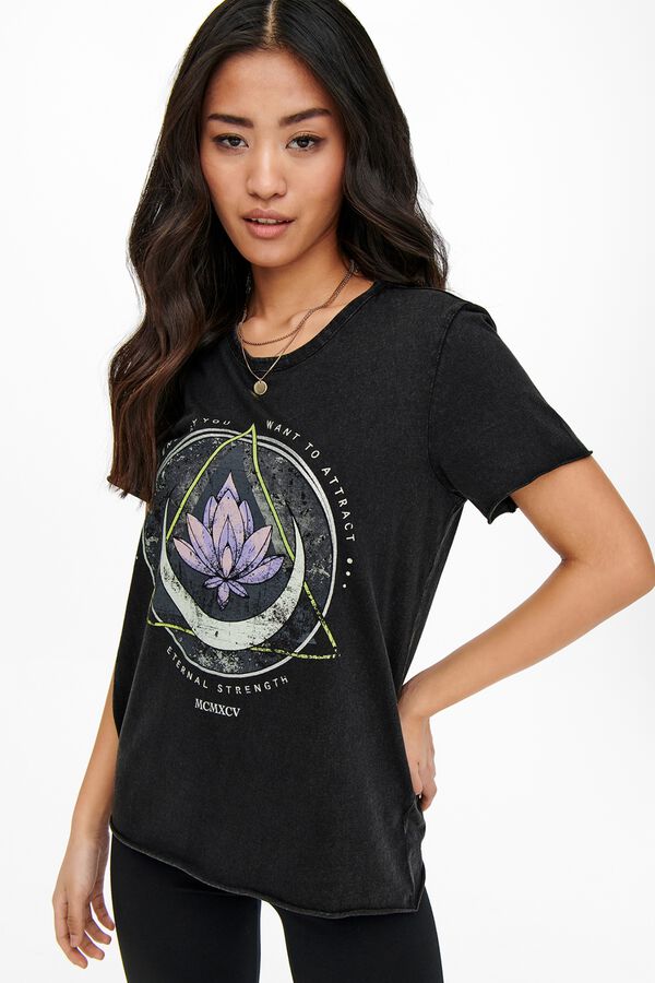 Only Printed short-sleeved T-shirt grey