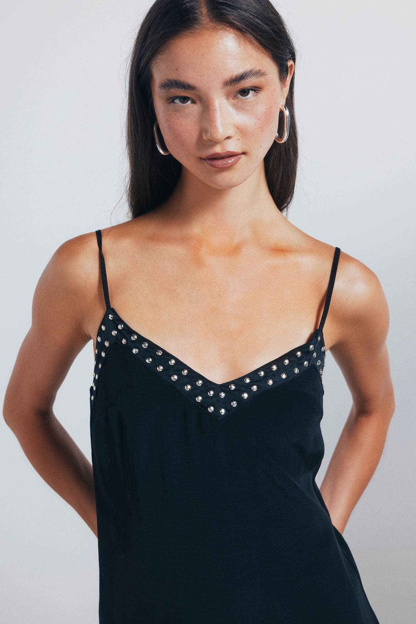 Springfield Studded midi slip dress