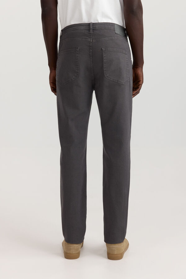Springfield Washed slim fit 5-pocket trousers grey
