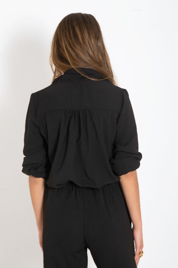 Cul Sac Bow button shirt black