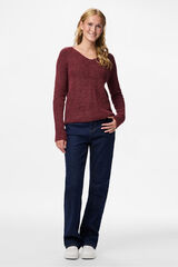 Pieces Basic V-neck jumper red