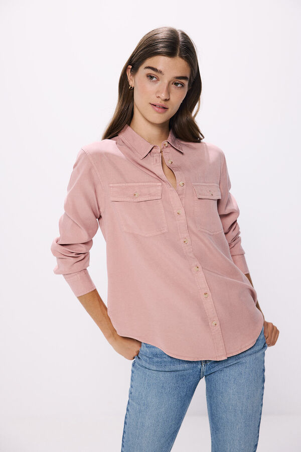 Springfield Camisa militar tencel rosa