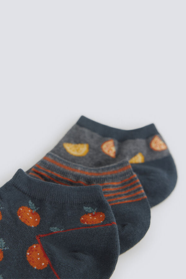 Springfield Pack 3 chaussettes chevilles orange rouge