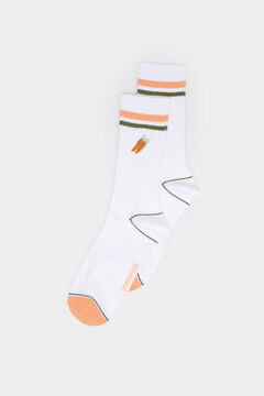 Springfield Long ribbed embroidered socks white