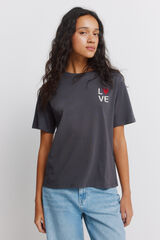 Springfield Short sleeve T-shirt LOVE grey