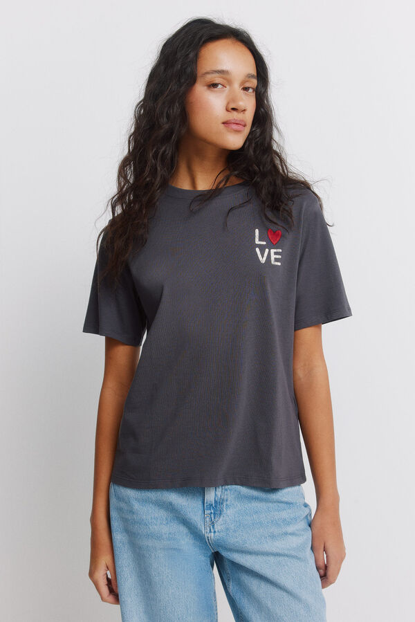 Springfield Short sleeve T-shirt LOVE grey