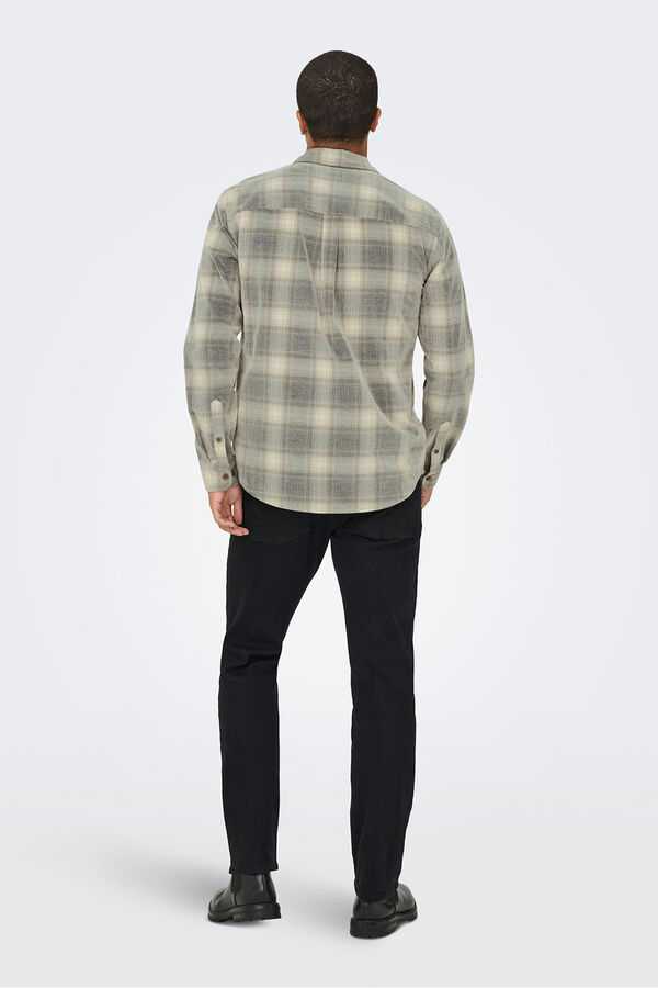 Only & Sons Camisa manga larga pana azul