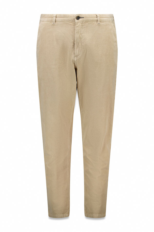 Springfield Pantalón chino pana lavada comfort slim fit beige