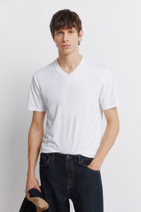 Springfield Lycra V-neck slim fit T-shirt