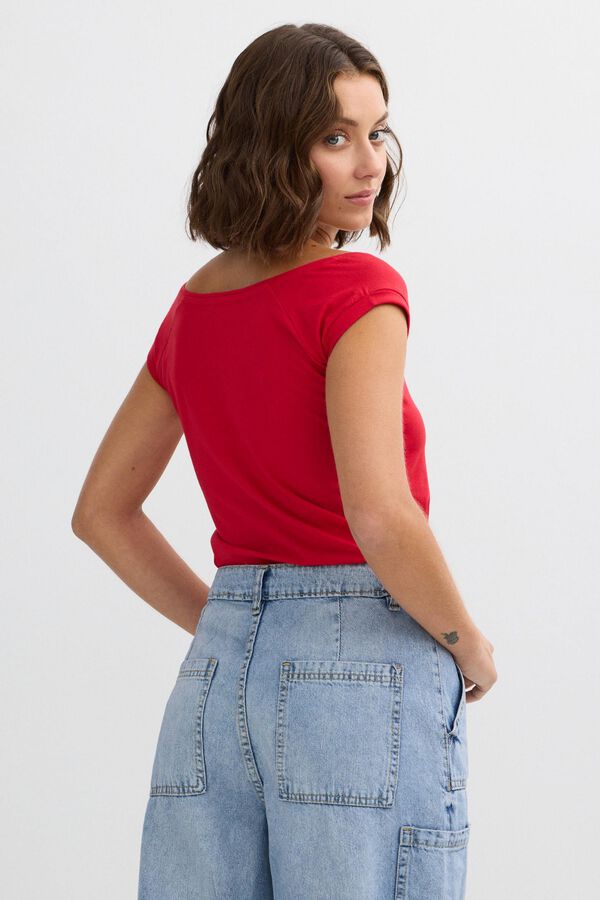 Inside Camiseta cuello redondo rojo