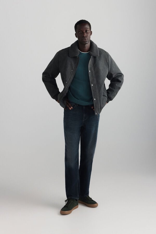 Springfield Faux leather aviator jacket brown