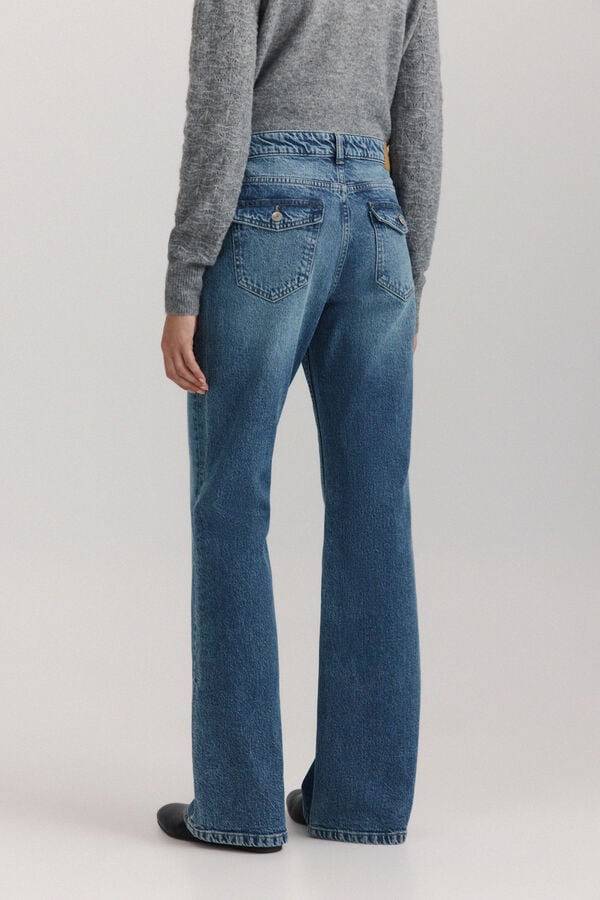 Springfield Flare jeans with patch pockets blue