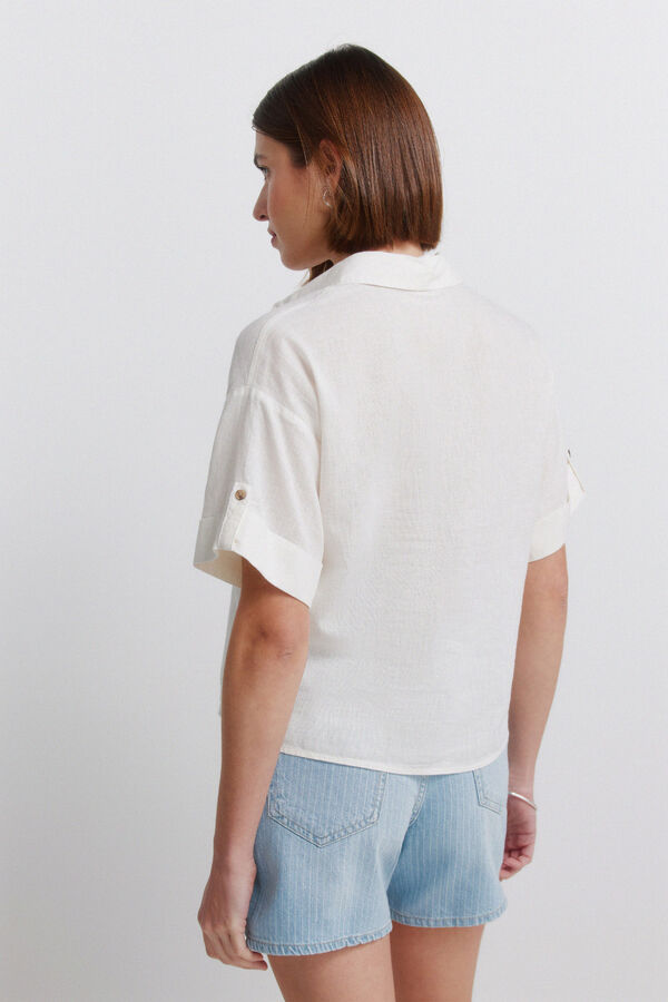 Springfield Linen short sleeve shirt brown